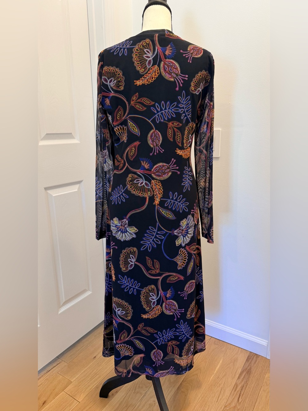 Johnny Was Shelly Floral-Print Mesh Midi Dress - Picture 12 of 16